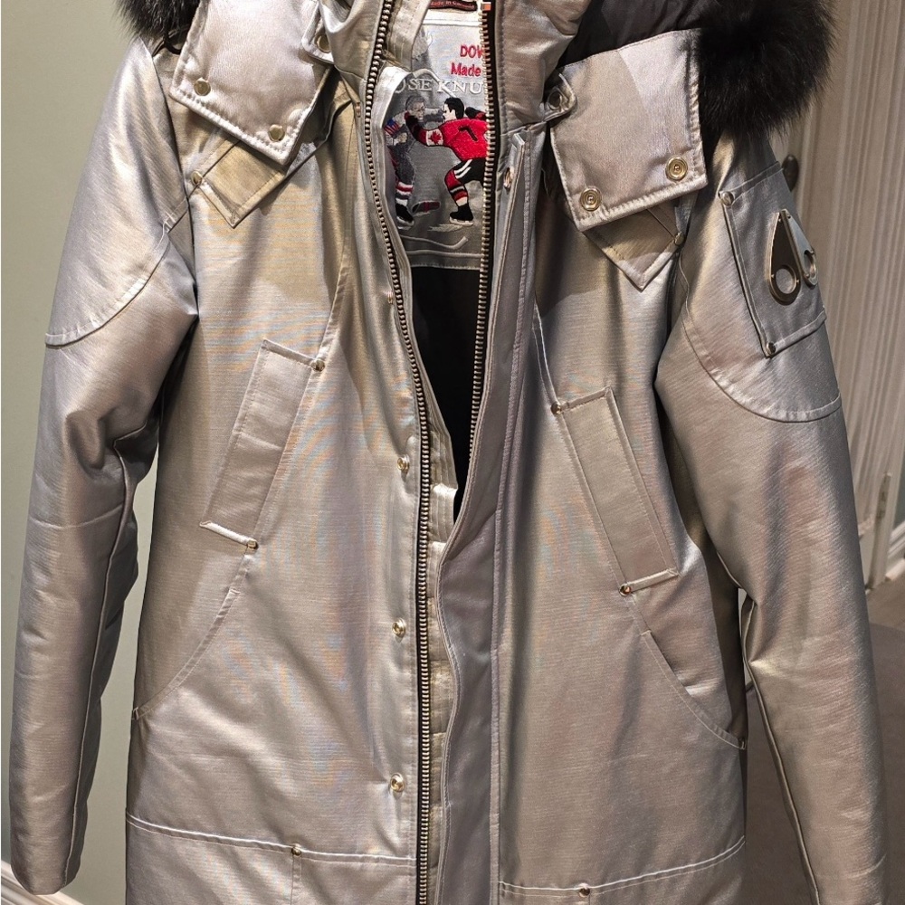 Moose Knuckles Silver Parka